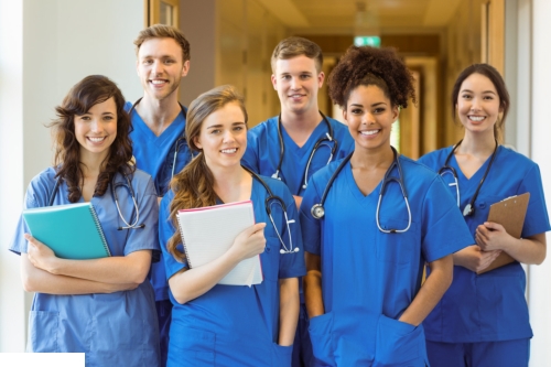 group of young nurses